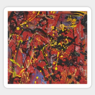 Jackson pollock red art color Sticker